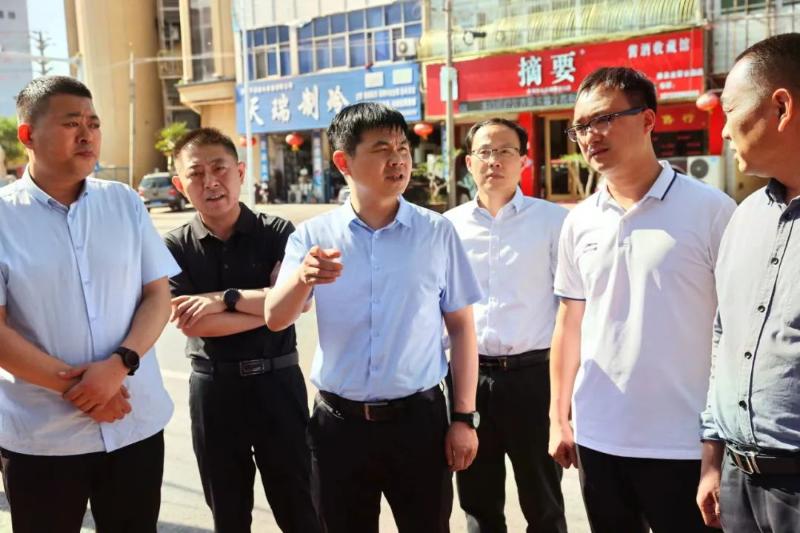 5月4日,县委副书记,县长朱新华到龙城镇督导调研居民自建房整治工作